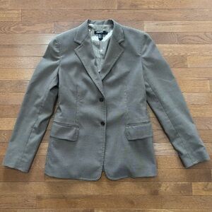 DKNY Dark Academia Style Blazer with Tan and Brown Houndstooth Pattern